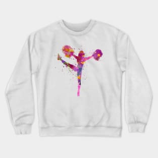 Sports cheerleader in watercolor Crewneck Sweatshirt